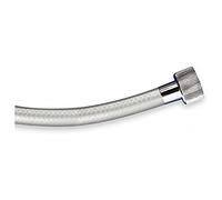TATAY Manguera de Ducha Loop Reforzado, 1.5M, Flexo de PVC, Rosca Universal G 1/2", Gris Metalizado