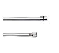 TATAY Flexo de ducha Loop Silver – PVC 2 m, antitorsión, giro 360º, rosca G 1/2, gris satinado