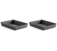 Tatay Organizador A4 Bohol, de Polipropileno, Libre de BPA, Plástico 100% Reciclado, Gris Antracita, Medidas 26,5 x 35 x 5,5 cm (Paquete de 2)
