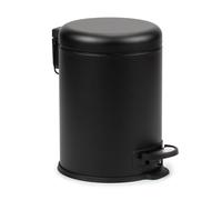 TATAY Papelera Baño 5L Pedal Negro - Modelo Nordic - Cierre Suave Black (Black) 5L