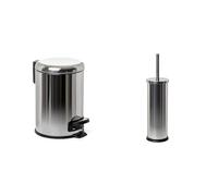 TATAY Papelera Baño con Pedal de Acero Inoxidable, 3L de Capacidad + Escobilla de Baño Mirror, Fabricada en Acero Inoxidable, Cubeta con interior de Polipropileno