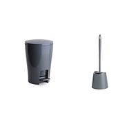 Tatay Papelera Baño Con Pedal Diabolo, 5L De Capacidad, De Polipropileno + Escobilla De Baño Wc Estandar, De Polipropileno, Cepillo Negro