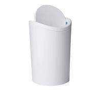 Tatay Papelera baño Standard, 6 L, tapa basculante, compacta, Fabricado en España, Blanco