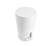 Tatay Papelera de baño Diabolo 5L – Pedal, interior extraíble con asa – Blanco