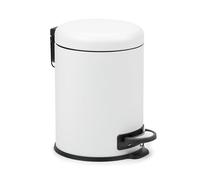 Tatay Papelera Baño con Pedal de 5L | Cierre con Caída Amortiguada | Interior Extraíble y Práctico | Acero Inoxidable Duradero | Estilo Moderno para Cuarto de Baño - Blanco