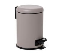 TATAY Papelera de baño Pedal Nordic 3L — Apertura higiénica, interior extraíble — Taupe