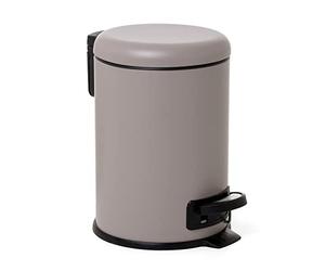 Tatay Papelera de Baño Nordic Apertura Higiénica y sin Contacto | Papelera Baño | Capacidad 3 L | Medidas 19x21,8x22,1 cm | Interior Extraíble | Fácil de Limpiar | Diseño Funcional, Taupe