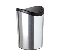 Tatay Papelera de baño Modelo Standard 6L – Tapa basculante, compacta metalizada
