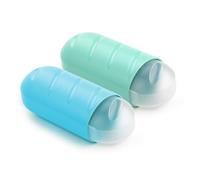 Tatay Porta Bocadillos Fresh | Set de 2 Unidades | Diseño Compacto, Extensible, Tapa Extraíble | Apto Congelador, Microondas y Lavavajillas | Libre de BPA | 7,7 x 6,7 x 18-25 cm, Azul y Verde Menta