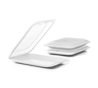 Tatay Porta Embutidos Fresh | Set de 3 Estándar | Tupper Embutido Nevera | Tapa Extraíble, Apilable | Apto Congelador, Microondas y Lavavajillas | Libre de BPA, 17 x 3,2 x 25,2 cm, Color Blanco