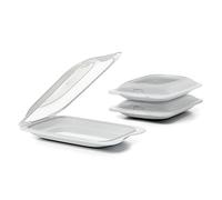 Tatay Porta Embutidos Fresh | Set de 3 Mini | Tupper Embutido Nevera | Tapa Extraíble, Apilable | Apto Congelador, Microondas y Lavavajillas | Libre de BPA, 12 x 3,1 x 18 cm, Color Blanco