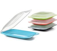 Tatay Porta Embutidos Fresh Tapa Extraíble Diseño Apilable Libre de BPA | Porta Embutidos | Set de 4 Mini | Medidas 12x3,1x18 cm | Lavavajillas, Microondas, Nevera y Congelador | Colores Surtidos
