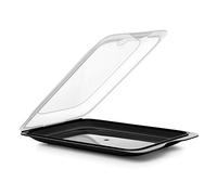 Tatay Porta Fruta Cocktail | 1 Unidad Estándar | Tupper Embutido Nevera | Tapa Extraíble, Apilable | Apto Congelador, Microondas y Lavavajillas | Libre de BPA, 17 x 3,2 x 25,2 cm, Color Negro