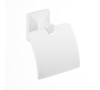 Tatay Portarrollos Papel Higienico Sin Taladro o Con Taladro | Incluye Kit Glue&Fix (resiste hasta 10kg) y Tornillos | 100% inoxidable | Colgador Papel Higienico | 12x4,5x12cm - Modelo Iconik - Blanco