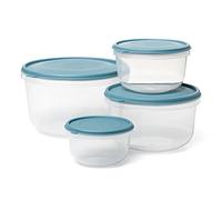 Tatay Recipientes Herméticos Para Alimentos Bowl | Set de 4: 2,2L + 1,2L + 0,6L + 0,3L | Tapa a Presión | Tupper Hermético | Apto Microondas, Lavavajillas, Nevera, Congelador | Plástico sin BPA, Azul