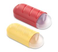 TATAY - Set de 2 Porta Bocadillos Infantiles Extensibles y Reutilizables. Rojo y Amarillo