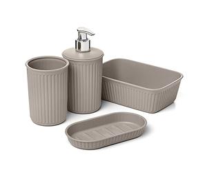 TATAY Set de Baño Sobremesa Set de 4 4pcs de Vaso Dosificador Jabonera