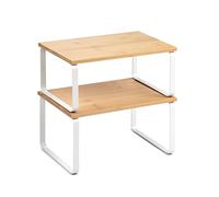 Tatay Set de Estantería de Cocina Diseño Modular Fabricado en China | Set Estantería Cocina | Medidas 30x19.5x30 cm | Soporta 8 kg | Acero Inoxidable | Fabricado en China, Madera y Blanco