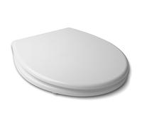 TATAY Tapa WC Universal de Fibra de Madera | Elegante con Gran Resistencia | Tapa Indoro de Fácil Montaje y Larga Duración | Tornillos Incluidos | Forma Ovalada - Modelo Basic - Blanco