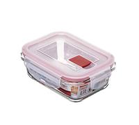 Tatay Tupper Cristal 0,37 L Cook & Eat | Vidrio Borosilicato Resistente | Tapa Hermética Clip, Válvula de Vapor | Apto Microondas, Horno, Nevera y Congelador | Libre de BPA | 11,2x15,2x5,7 cm, Rojo