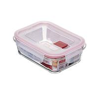 Tatay Tupper Cristal 0,64 L Cook & Eat | Vidrio Borosilicato Resistente | Tapa Hermética Clip, Válvula de Vapor | Apto Microondas, Horno, Nevera y Congelador | Libre de BPA | 13,7x17,9x6,3 cm, Rojo