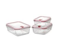 Tatay Tupper Cristal Cook & Eat Set de 3 Tapa Hermética Clip Libre de BPA