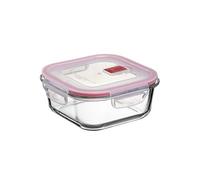 Tatay Tupper Cristal Cook & Eat 0,8 L - Vidrio borosilicato, tapa hermética clip, Rojo