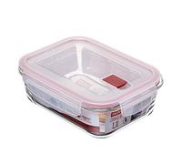 Tatay Tupper Cristal Cook & Eat 1,1 L - Borosilicato, tapa clip hermética, apto microondas, rojo