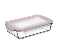 Tatay Tupper de Cristal Cook & Eat 2,2 L - Vidrio Borosilicato, Tapa Hermética, Rojo
