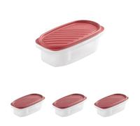Tatay Tupper Hermético 0,5L Top Flex | Tapa a Presión | Recipientes Herméticos Para Alimentos | Apto Microondas, Lavavajillas, Nevera, Congelador | Plástico Libre de BPA | 18,4x9,7x6,1 cm, Rojo