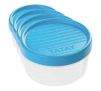 Tatay Tupper Hermético 0,5L Twist | Tapa de Rosca | Recipientes Herméticos Para Alimentos | Apto Microondas, Lavavajillas, Nevera, Congelador | Plástico Libre de BPA | 12x12x6,6 cm, Azul