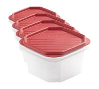Tatay Tupper Hermético 0,6L Top Flex | Tapa a Presión | Recipientes Herméticos Para Alimentos | Apto Microondas, Lavavajillas, Nevera, Congelador | Plástico Libre de BPA | 12x12x7,5 cm, Rojo