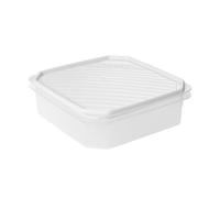 Tatay Tupper Hermético 1,3L Top Flex | Tapa a Presión | Recipientes Herméticos Para Alimentos | Apto Microondas, Lavavajillas, Nevera, Congelador | Plástico Libre de BPA | 18,5x18,5x6,1 cm, Blanco