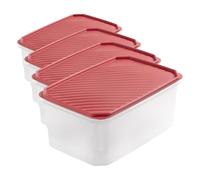 Tatay Tupper Hermético 4,7L Top Flex | Tapa a Presión | Recipientes Herméticos Para Alimentos | Apto Microondas, Lavavajillas, Nevera, Congelador | Plástico Libre de BPA | 28,5x18,5x12,2 cm, Rojo