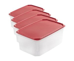 Tatay Tupper Hermético 4,7L Top Flex | Tapa a Presión | Recipientes Herméticos Para Alimentos | Apto Microondas, Lavavajillas, Nevera, Congelador | Plástico Libre de BPA | 28,5x18,5x12,2 cm, Rojo