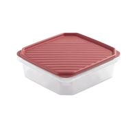 Tatay Tupper Hermético 1,3L Top Flex | Tapa a Presión | Recipientes Herméticos Para Alimentos | Apto Microondas, Lavavajillas, Nevera, Congelador | Plástico Libre de BPA | 18,5x18,5x6,1 cm, Rojo
