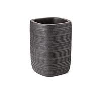 Tatay Vaso Colección Sobremesa BAMBU, de Poliresina, Gris oscuro, Medidas 7,3 x 7,3 x 9,9