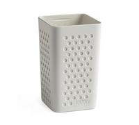 Tatay Vaso para el Cepillo de Dientes y Pasta de Dientes Bohol, de Polipropileno, Libre de BPA, Plástico 100% Reciclado, Blanco. Medidas: 6,5 x 6,5 x 11 cm