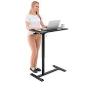 Tatkraft Bliss Mesa Neumática para Ordenador Portátil con Ruedas, Altura Ajustable 74-115 cm Regulación de Elevación sin Esfuerzo, Soporte Móvil para Laptop de 19'' para Oficina o Hogar