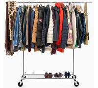 Tatkraft DUNCAN: Percha para ropa de alta capacidad – 100 kg, con ruedas, y ajustable en altura y anchura