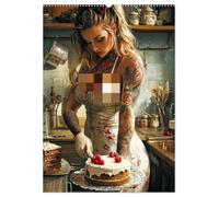 Tattoo Girls and Cakes (Wall Calendar 2027 DIN A2 portrait), CALVENDO 12 Month Wall Calendar: Tattooed girls embody art, confidence, and individuality in every stunning design.