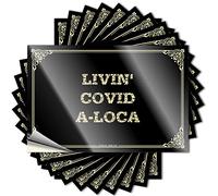 Tattoos Farm - Adhesivo de vinilo para decoración de cocina, peluche Livin' Covid-a-loca para un uso interesante (6 x 9 cm)