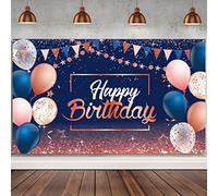 Tatuo Cartel de Fondo para decoración de Feliz cumpleaños, Cartel de Fondo de cumpleaños con Purpurina, Suministros de Fiesta, Fondo de Fotos para Hombres y Mujeres, 72.8 x 43.3 Pulgadas (Oro Rosa y