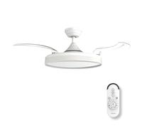 Taurus CEILING FAN POLAR HIDE&GO | Ventilador de Techo 107 cm con Aspas Retráctiles Transparentes | Motor DC 30W Ultra Silencioso | Luz LED 36W Regulable | Modo Invierno-Verano