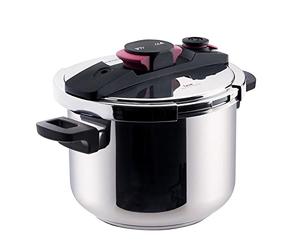 Taurus Great Moments Superrapid 6L - Olla a presión super rápida, 6L, válvula descarga regulable, apertura fácil, ahorro energético, 5 sistemas de seguridad, libre de PFOA, para todo tipo de fuegos