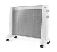Taurus PRMB 1600 - Radiador de mica, 1600 W, 3 temperaturas, termostato regulable, ruedas, protección anti calentamiento, Silencioso, Blanco