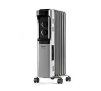 Taurus - Radiador de Aceite, 1500W, 3 intensidades, termostato Regulable, protección antivuelco, piloto Luminoso, asa de Transporte, Ruedas, Superficies hasta 15m2, Gris