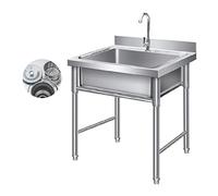 TAXXII Fregadero Comercial de Acero Inoxidable de un Solo Seno, Independiente, para Cocina, Garaje, Catering, Restaurante, Camping, lavandería.