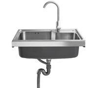 TAXXII Fregadero Comercial de Pared para Restaurante, Independiente, de Acero Inoxidable, portátil, con Grifo, para Bar, lavandería, Garaje y Uso Exterior.