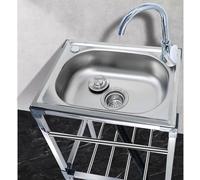 TAXXII Fregadero de Acero Inoxidable con Grifo - Lavabo Independiente para Uso Interior/Exterior, Ideal para Jardines, barbacoas y acampadas.